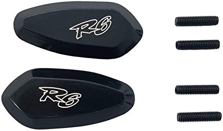 Kyobusa Motorcycle Mirror Block Off Base Plates(Black) Replacement for YAMAHA R6 YZF R6