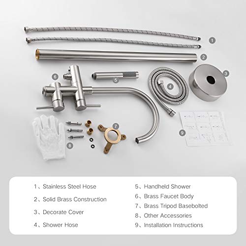 TapLong Freestanding Bathtub Faucet Tub Floor Mount Bathroom Faucets