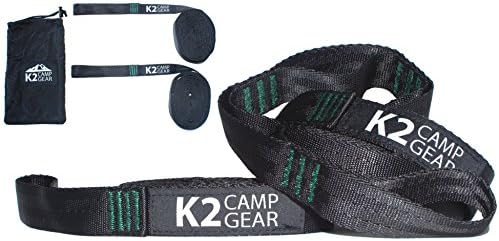 K2 Camp Gear Camping Hammock Tree Saver Strap Set - Triple Stitched