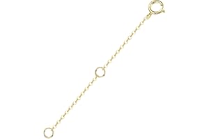 Lulau 14K Solid Gold Necklace Extender Real Bracelet Extender 2 3 4 Inch Durable Adjustable Chain Gold Anklets Extension for Women 2" 3" 4" (14K Yellow Gold-2 IN)