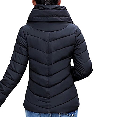 SITENG Womens Winter Jacket Parkas Thicken Plus Size Outerwear Solid Hooded Coats Short Slim Cotton Padded Basic Tops (Large, Black)