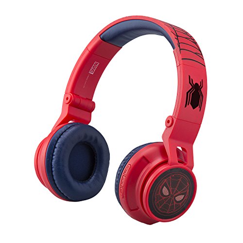 Marvel Spiderman Far from Home Kids Bluetooth Headphones Wireless with Built-in Microphone & Detachable Cord
