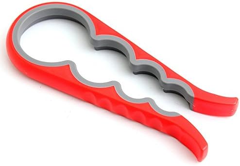Joyfor Premium Easy Grip Can Bottle Jar Lid Opener - Rubber Surface- Non Slip (Red)