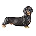 Collections Etc Realistic Cute Dachshund Statue, Hand-Painted Home Decor for Front Porch or Foyer - Indoor or Outdoor Figurine for Dog Lovers, Black