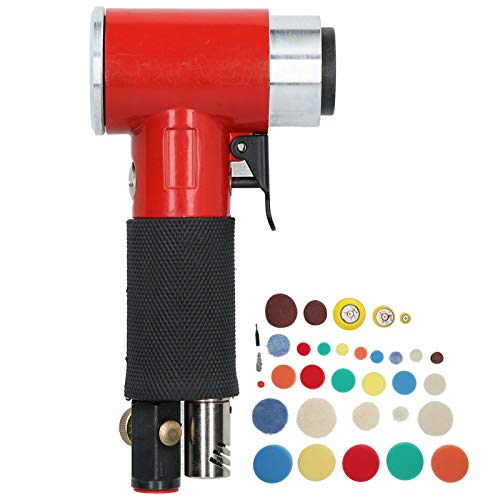 Air Sander, 15000rpm 8CFM 1/4-19NPT 60Pcs Air Sanding Tool Oscillating Eccentric Pneumatic Sanding Machine for Car Waxing Polishing Grinding 1 Inch / 2 Inch / 3 Inch (US-RED)