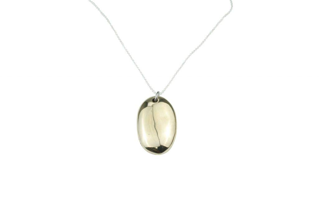 Pebble Pendant 8th Anniversary Bronze Necklace With 8th Bronze Engraved (4068-b)