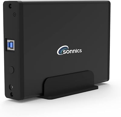 Sonnics 3TB External Hard Drive USB 3.0 for Xbox One PS4 PC Mac Black