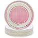 BLUE PANDA Pink Holographic Party Plates for Lunch, Dessert and Dinner (9 Inch, 48 Pack)