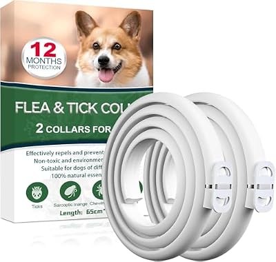 Collar Antiparasitario Perros, Seguro y Eficaz Collares Antiparasitos Perros, 12 Meses de Eficacia Collar Antipulgas Perro de 65 cm para Perro Pequeños, Medianos y Grandes (65cm*2)