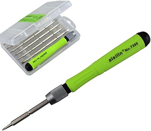 7 In 1 Precision Magnetic Screwdriver Set with 5 Point Pentalobe 0.8 1.2 Phillips PH00 PH000 Torx T2 T4 Flat Y-tip Metal Spudger for Cellphone iPhone Laptop Repair