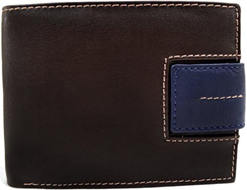 Mens/Gents Genuine Soft Leather Bi-Fold Wallet with Multiple Features - Brown