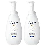 Dove Shower Foam - Foaming Body Wash - Deep Moisture - Net Wt. 13.5 FL OZ (400 mL) Per Bottle - Pack of 2 Bottles