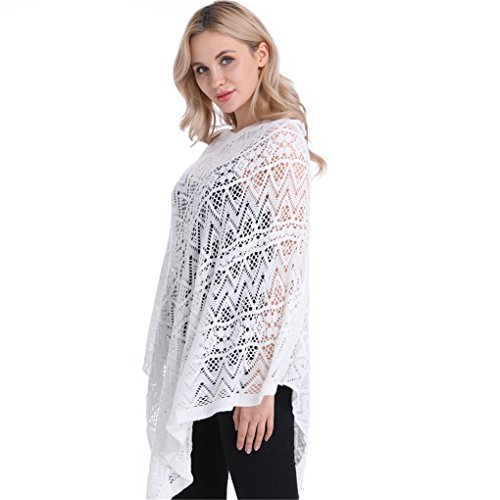 Leoparts Women Soft Knitted Pullover V Neck Batwing Poncho Cape Spring Sweater Cloak Shawl