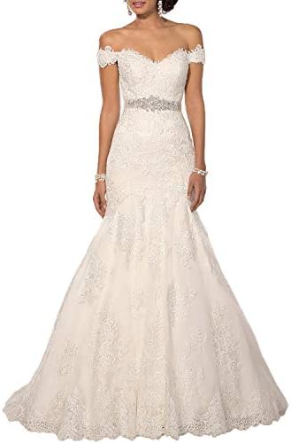 LUBridal 2019 Lace Mermaid Wedding Dresses Applique Beaded Long Sleeve Bridal Gowns Formal