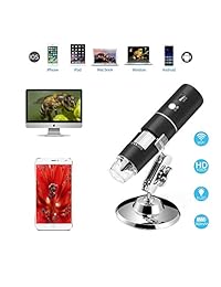 Microscopio USB, WiFi Microscopio digital Cámara 2MP Recargable Microscopio para niños Microscopio 1080P HD, 1000x Aumento para iPhone   iPad   Android Teléfono   Windows