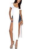 Love Melrose Womens Open Side Split Long Maxi Dress Solid T Shirts Tops