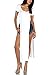 Love Melrose Womens Open Side Split Long Maxi Dress Solid T Shirts Tops