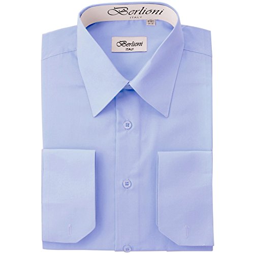 Men s dress shirt - convertible french cuffs ,sky blue,…