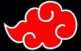 Dan's Decals Naruto Akatsuki's Cloud Decal, Uchiha Symbol Sticker, Sasuke Itachi Uchiha, Uzamaki (H 5 by L 9 Inches, White and Red)