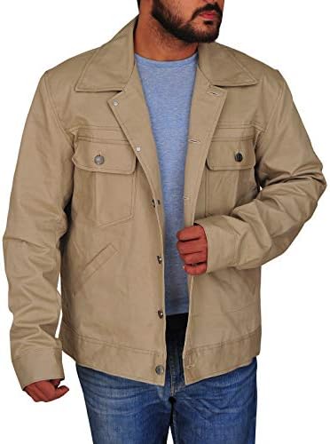 TrendHoop Men Gorgeous Classics Utility Beige Cotton Outerwear Jacket