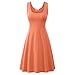 Herou Women Summer Beach Casual Flared Midi Tank Dress (X-Large, Coral)