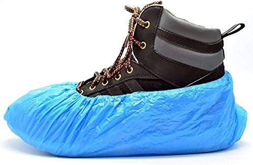 EASY CARE SOLUTIONS 100 Pcs Disposable Shoe Covers CPE 2.6g Blue Overshoes