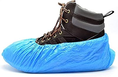 EASY CARE SOLUTIONS 100 Pcs Disposable Shoe Covers CPE 2.6g Blue Overshoes