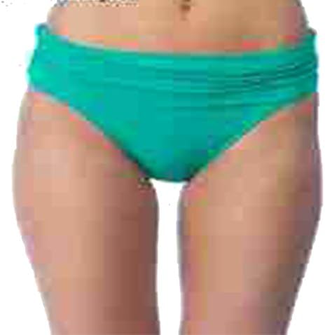Women's Solids Wide-Band Hipster Bikini Bottom Emerald 8