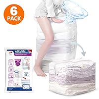 TAILI Jumbo Cube Vacuum Storage Bags, Extra Large Compressed Space Saver Bags 6 Pack 31x 40x15, No Need Pumps for Travel, Space Bags for Seasonal Clothes, Comforters, Towels, Pillow, Bedding, Blanket