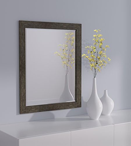 LND Reflections - Framed Beveled Mirror - 25.5"x31.5" or 27.5"x39.5" (27.5" x 39.5", Rustique Brown Grey)