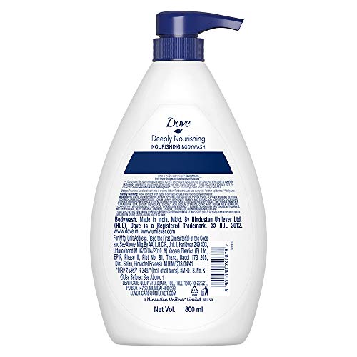 Dove-Deeply-Nourishing-Body-Wash-With-Exfoliating-Beads-For-Softer-Smoother-Skin-800-ml Dove Deep Moisturizing Body Wash 800 ml, Mild Body Cleanser for Soft & Smooth Skin - Paraben Free Liquid Body Wash…