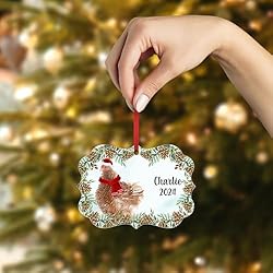 Pekin Frizzle Chicken Christmas Ornament 2024