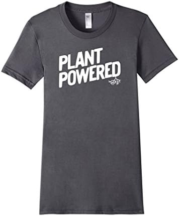 Women's Vegan Shirt - Plant Powered Shirt Large Asphalt