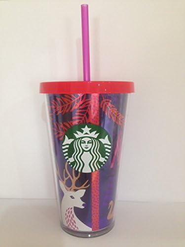 Starbucks Kalt Cup Christmas Limited Edition Mit Rotem Deckel Und Pink Stroh 473 Ml 16 Fl Oz Amazon De Kuche Haushalt