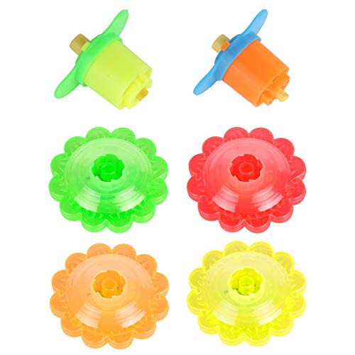 PROLOSO 20 Pcs Light Up Spinning Tops Flashing Gyro LED Gyro Fidget Spiral Twister Toys Bulk Toys Glow in The Dark Party Favors