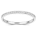 Sterling Silver Stackable Cubic Zirconia Half Eternity Band Ring - Silver - Size 5