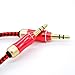 eBerry [A04 3.5mm Male to Male Audio Cable (4.6ft/1.4m)] Audio Aux Cable Car and Home Auxiliary Stereo Jack Cable Cord for Headphones, iPods, iPhones, iPads + Black Storage Pouch (Red Connectors)