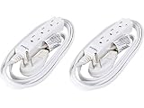 Rosewill 3-Outlet Power Strip with 6-Foot Cord and Flat Plug, UL Listed, 2-Pack White, RHSP-17003