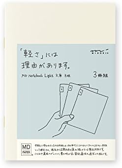 DesignphilMidori 15208006 Notebook, MD Notebook, Light, Paperback, Square Ruled, 3 Books