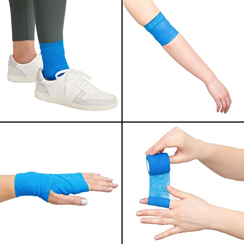 12 Rolls Colorful Self Adhesive Bandage Wrap, 4 Inch x 5 Yards Cohesive