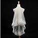 2 Tier Lace Sequins Edge Bridal Wedding Veil with Comb Fingertip Length