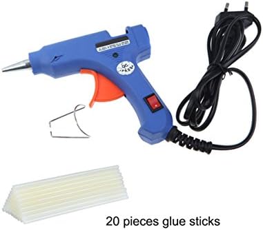 20W Hot Melt Glue Gun Kit Flexible Trigger for DIY Art Craft Repair Tool with 20PCS Melt Glue Sticks (20W)