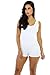 Alaroo Women Casual Scoop Neck White Short Bodysuit,Dark-white,Small
