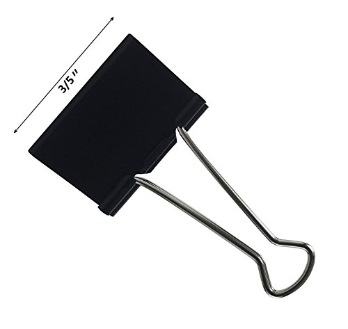 TKOnline Binder Clips Micro 3/5-Inch Black (144-Pack)