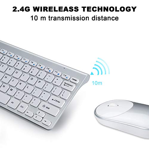 GEEKLIN Wireless Keyboards and Mouse Combo,2.4G Portable Slim Wireless Keyboard Mouse for Windows, pc,Ergonomic Design.