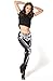 Ensasa Women'S Fashion Digital Print Black White Skeleton Spandex Leggings
