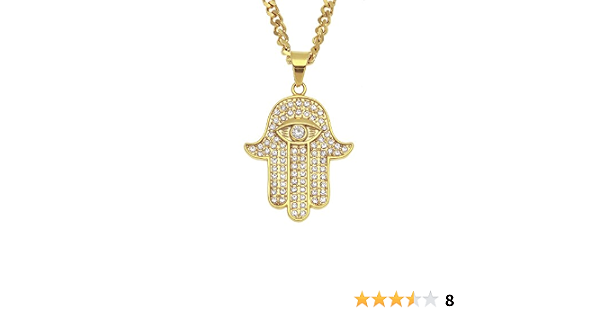 Rockyu Fatima Hand Necklace for Men 
