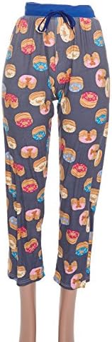 Victoria Collection Women's Frosted Donut Pajama Lounge Pants With Drawstring Charcoal Grey Large