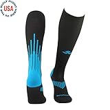 Epivive Digital Flame OTC Soccer Baseball Softball Volleyball Socks (Black/Electric Blue, Medium)