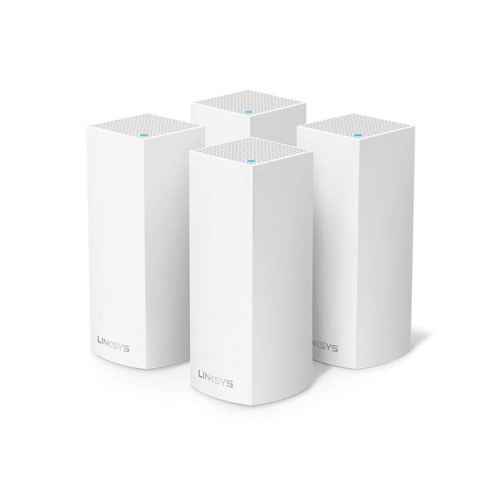 Linksys Velop Tri-Band Whole Home Mesh Wi-Fi System 4 Node Bundle (AC8800 WiFi Router/Extender for Seamless Home Coverage, Parental Controls, Compatible with Alexa, Covers 8000sq ft, Pack of 4)